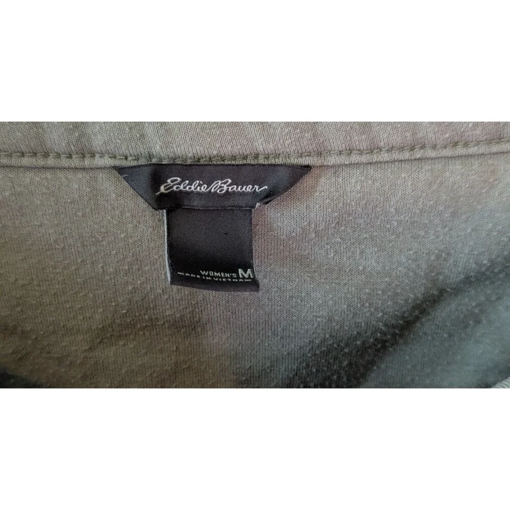 Eddie Bauer Sweater Women's size M Medium Olive Green Pullover Long Sleeve (746m